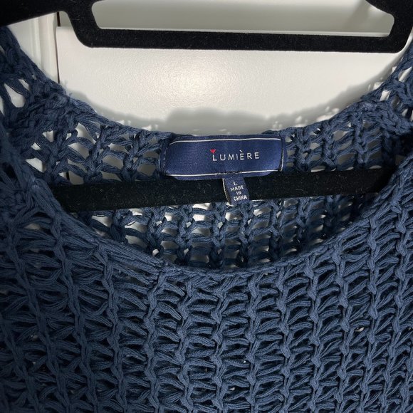 Anthropologie Lumiere Blue to White Gradient Sweater - Picture 3 of 4